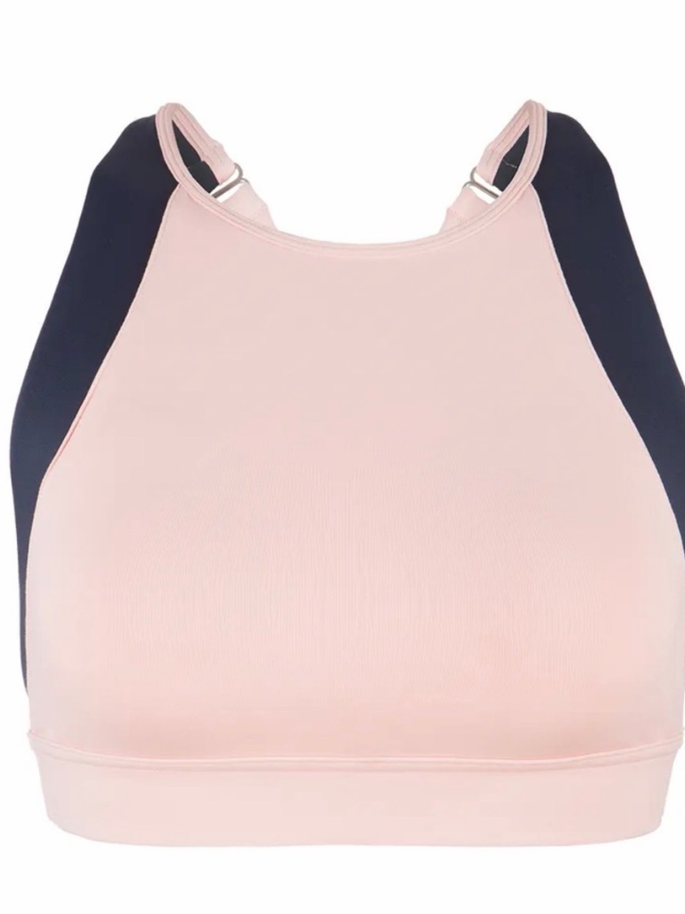 Lively Pink and Navy High-Neck Sports Bra